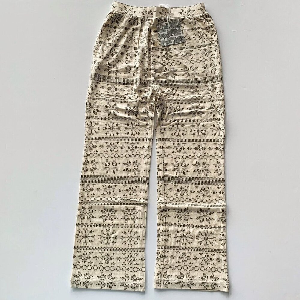 Kate Quinn Organics Fennel Nordic Snowflake Relaxed Button Pants 6 Years